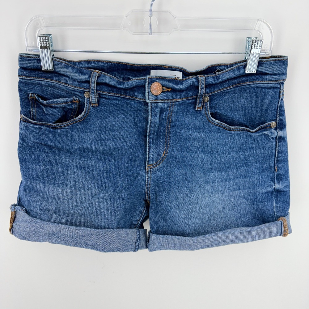 Ann Taylor Loft Womens Denim‎ Shorts Medium Wash Rolled Cuff Size 4/27